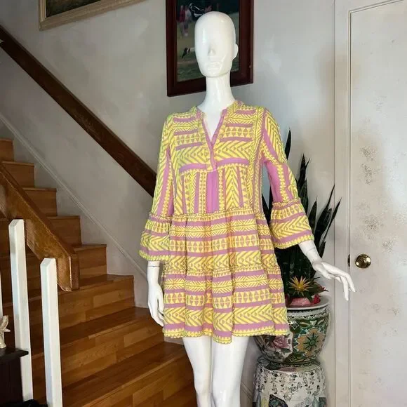 Anthropologie Devotion Twins Embroidered Ella Tunic Dress